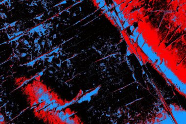 Kırmızı ve mavi renkli grungy duvar, desenli arka plan