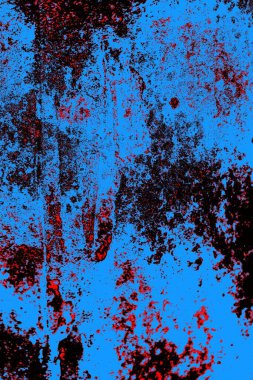 Kırmızı ve mavi renkli grungy duvar, desenli arka plan