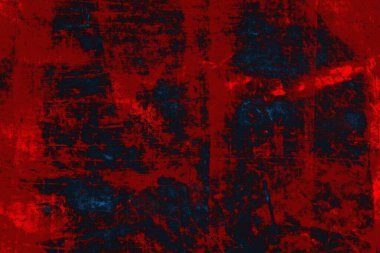 Kırmızı ve mavi renkli grungy duvar, desenli arka plan