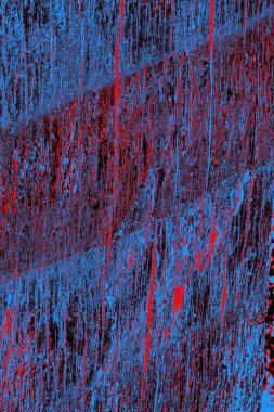 Kırmızı ve mavi renkli grungy duvar, desenli arka plan