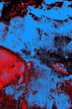 Kırmızı ve mavi renkli grungy duvar, desenli arka plan