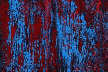 Kırmızı ve mavi renkli grungy duvar, desenli arka plan