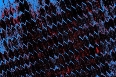 Kırmızı ve mavi renkli grungy duvar, desenli arka plan