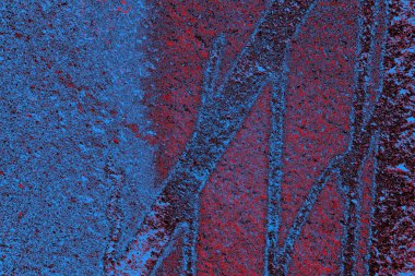 Kırmızı ve mavi renkli grungy duvar, desenli arka plan