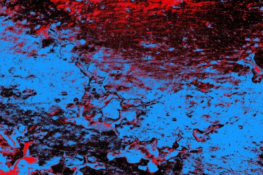 Kırmızı ve mavi renkli grungy duvar, desenli arka plan