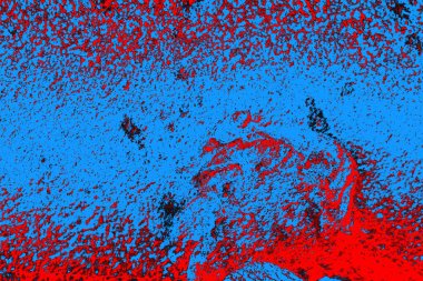 Kırmızı ve mavi renkli grungy duvar, desenli arka plan