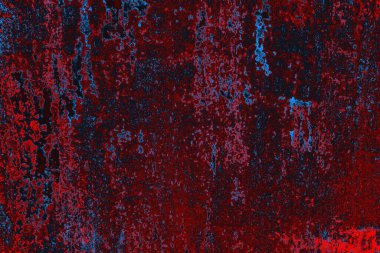 Kırmızı ve mavi renkli grungy duvar, desenli arka plan