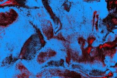 Kırmızı ve mavi renkli grungy duvar, desenli arka plan