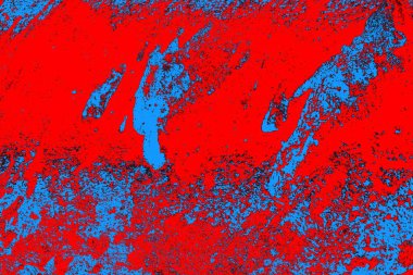 Kırmızı ve mavi renkli grungy duvar, desenli arka plan