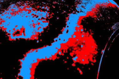 Kırmızı ve mavi renkli grungy duvar, desenli arka plan