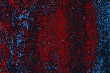 Kırmızı ve mavi renkli grungy duvar, desenli arka plan