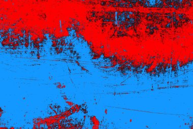 Kırmızı ve mavi renkli grungy duvar, desenli arka plan