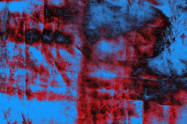 Kırmızı ve mavi renkli grungy duvar, desenli arka plan