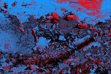 Kırmızı ve mavi renkli grungy duvar, desenli arka plan