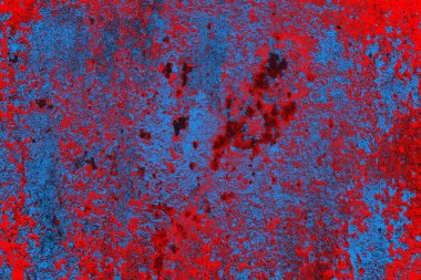 Kırmızı ve mavi renkli grungy duvar, desenli arka plan