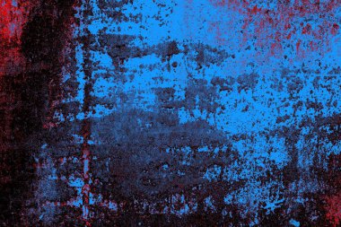Kırmızı ve mavi renkli grungy duvar, desenli arka plan
