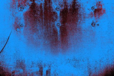 Kırmızı ve mavi renkli grungy duvar, desenli arka plan