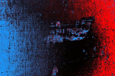 Kırmızı ve mavi renkli grungy duvar, desenli arka plan