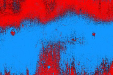 Kırmızı ve mavi renkli grungy duvar, desenli arka plan