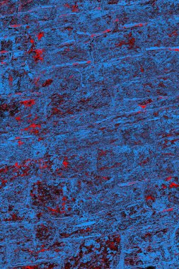 Kırmızı ve mavi renkli grungy duvar, desenli arka plan