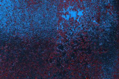 Kırmızı ve mavi renkli grungy duvar, desenli arka plan