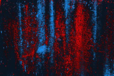 Kırmızı ve mavi renkli grungy duvar, desenli arka plan