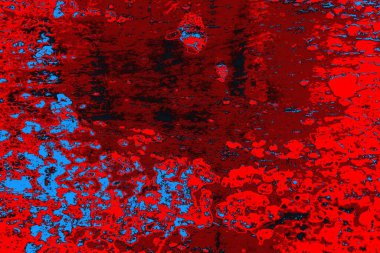 Kırmızı ve mavi renkli grungy duvar, desenli arka plan