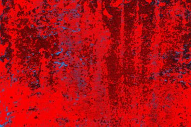 Kırmızı ve mavi renkli grungy duvar, desenli arka plan