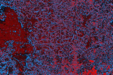 Kırmızı ve mavi renkli grungy duvar, desenli arka plan