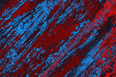 Kırmızı ve mavi renkli grungy duvar, desenli arka plan