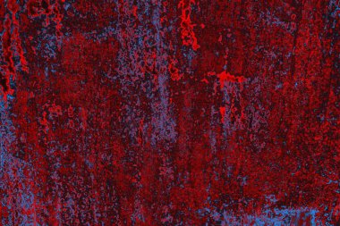 Kırmızı ve mavi renkli grungy duvar, desenli arka plan