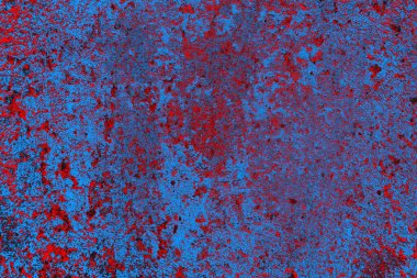Kırmızı ve mavi renkli grungy duvar, desenli arka plan