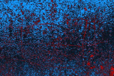 Kırmızı ve mavi renkli grungy duvar, desenli arka plan