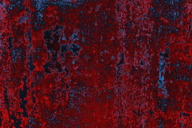 Kırmızı ve mavi renkli grungy duvar, desenli arka plan