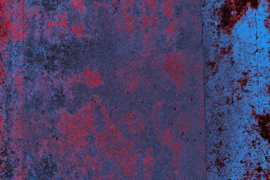 Kırmızı ve mavi renkli grungy duvar, desenli arka plan