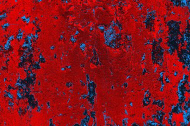 Kırmızı ve mavi renkli grungy duvar, desenli arka plan