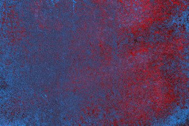 Kırmızı ve mavi renkli grungy duvar, desenli arka plan