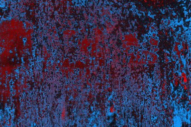Kırmızı ve mavi renkli grungy duvar, desenli arka plan