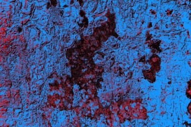 Kırmızı ve mavi renkli grungy duvar, desenli arka plan