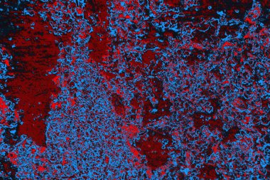 Kırmızı ve mavi renkli grungy duvar, desenli arka plan