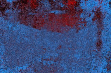 Kırmızı ve mavi renkli grungy duvar, desenli arka plan