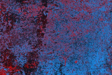 Kırmızı ve mavi renkli grungy duvar, desenli arka plan