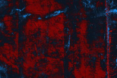 Kırmızı ve mavi renkli grungy duvar, desenli arka plan