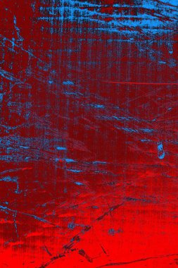 Kırmızı ve mavi renkli grungy duvar, desenli arka plan