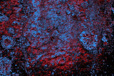 Kırmızı ve mavi renkli grungy duvar, desenli arka plan