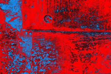 Kırmızı ve mavi renkli grungy duvar, desenli arka plan