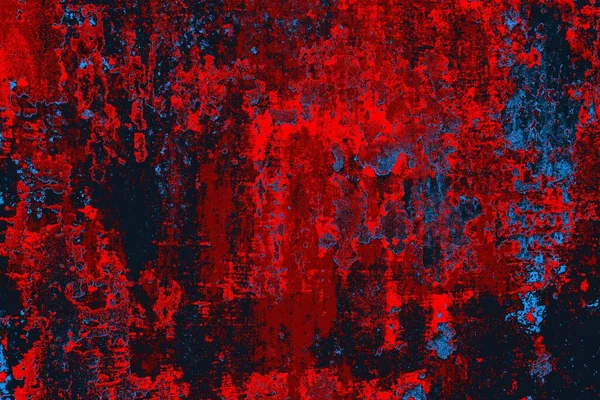 Kırmızı ve mavi renkli grungy duvar, desenli arka plan