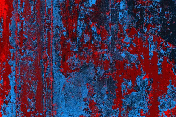 Vermelho Carmesim Azul Colorido Parede Grungy Fundo Texturizado — Fotografia de Stock