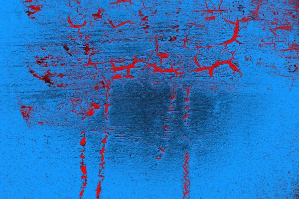 Kırmızı ve mavi renkli grungy duvar, desenli arka plan