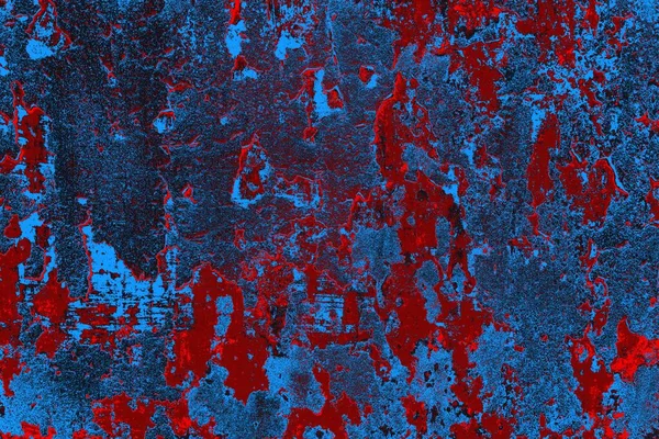Kırmızı ve mavi renkli grungy duvar, desenli arka plan